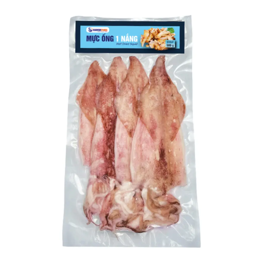 Mực Ống 1 Nắng, Half Dried Squid (500g) - HAINAMFOODS