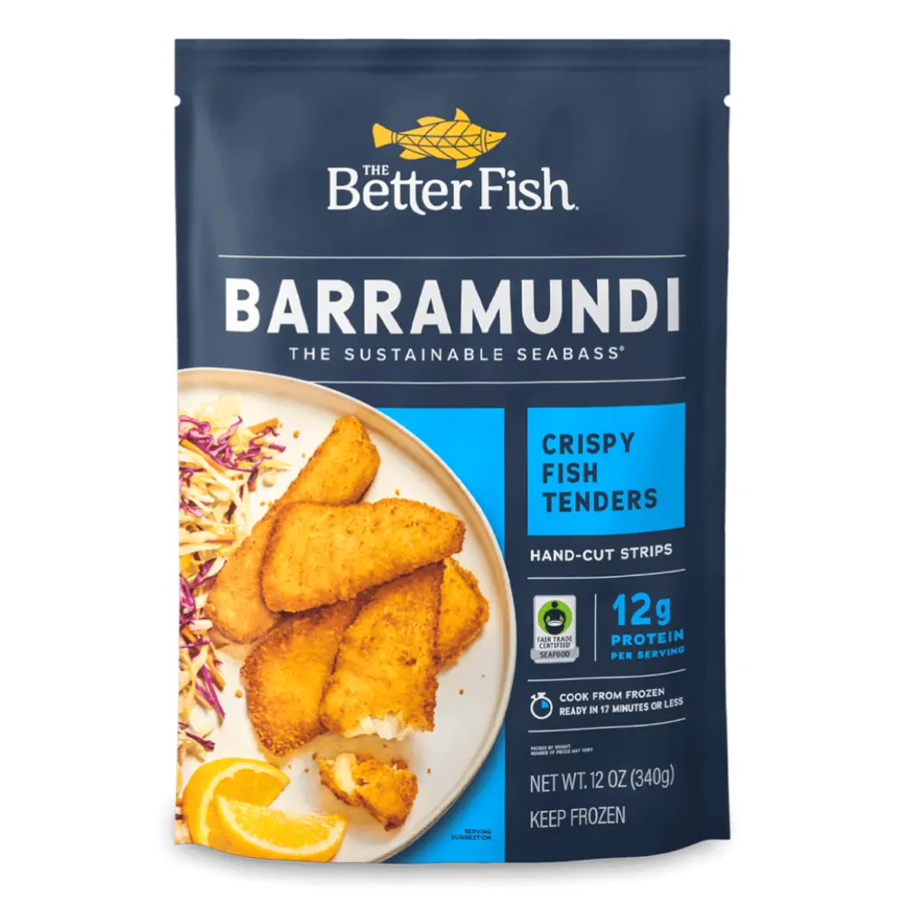 Cá Chẽm Tẩm Bột Chiên Giòn, Barramundi, Crispy Fish Tenders, Hand-Cut Strips, 12 oz (340g) - THE BETTER FISH