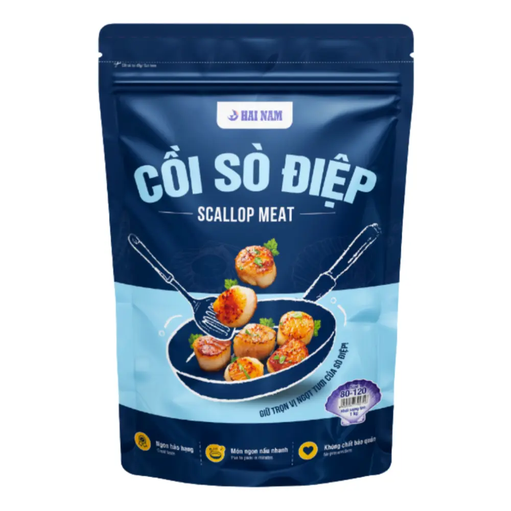 Cồi Sò Điệp, Scallop Meat, Size 80-120 (1kg) - HAINAMFOODS