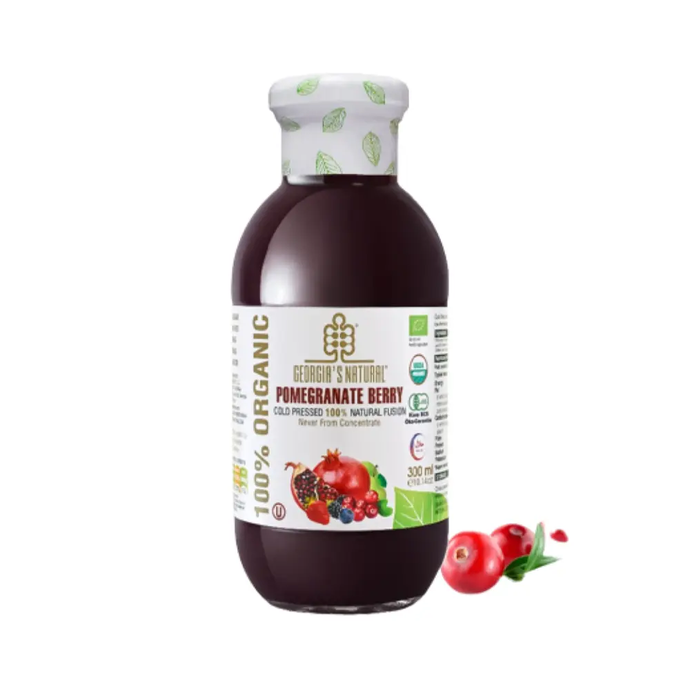 Nước Ép Lựu & Quả Mọng Hữu Cơ, Pomegranate Berry, Cold Pressed 100% Natural Fusion (300ml) - GEORGIA'S NATURAL