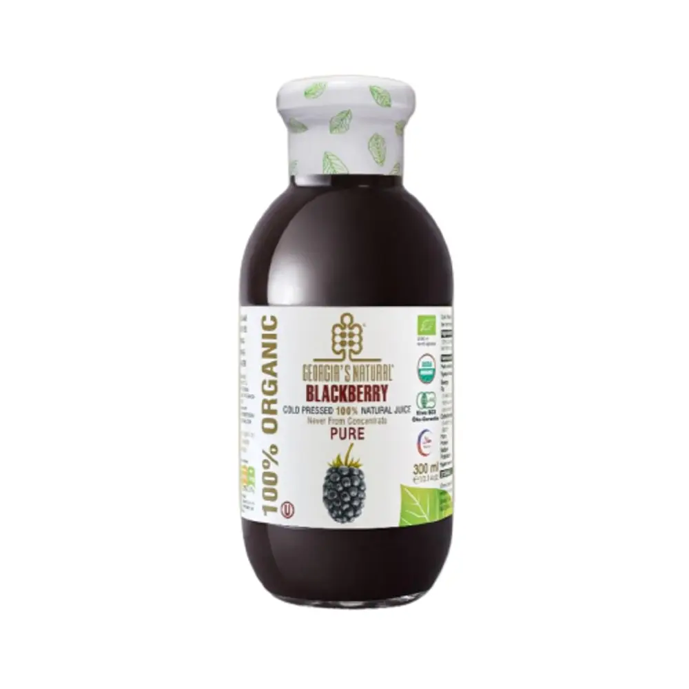 Nước Ép Mâm Xôi Đen Hữu Cơ, Blackberry, Cold Pressed 100% Natural Juice (300ml) - GEORGIA'S NATURAL