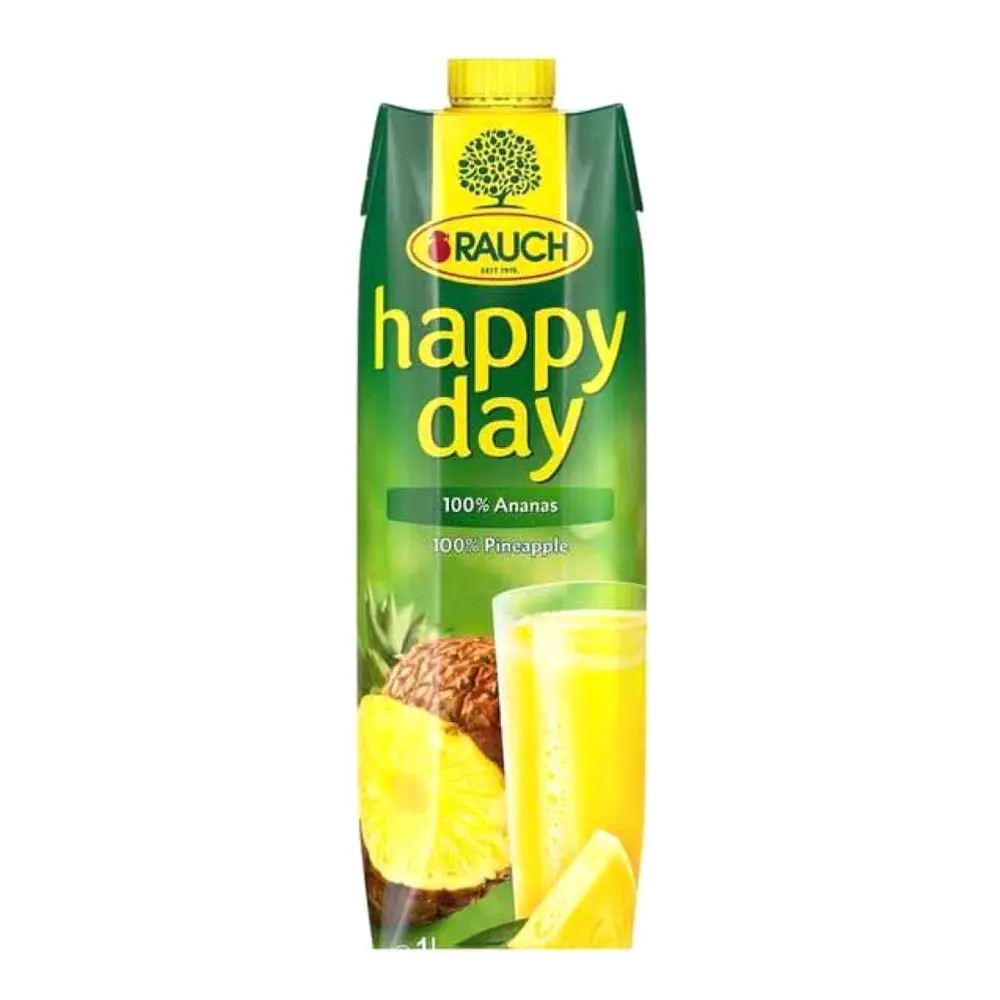 Nước Ép Dứa Nguyên Chất, Happy Day, 100% Pineapple Juice (1L) - RAUCH