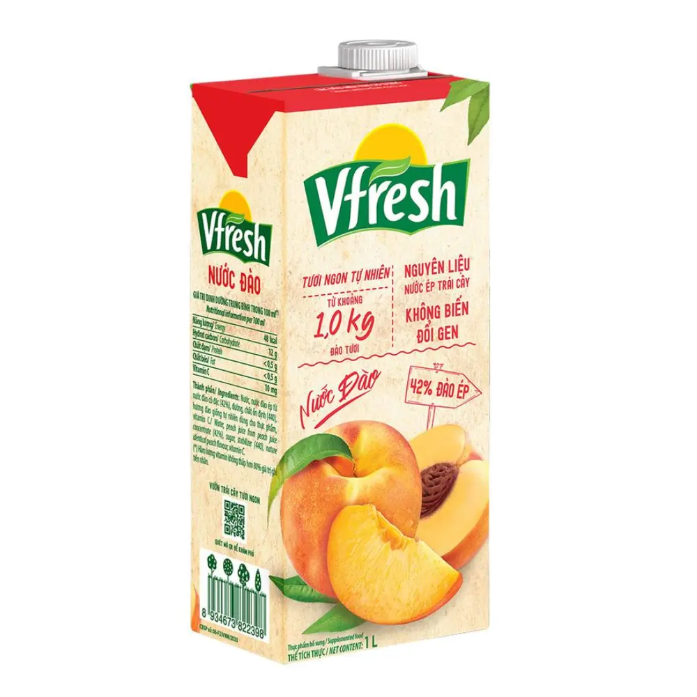 Nước Đào, 42% Đào Ép, Vfresh, Peach Juice (1L) - VINAMILK