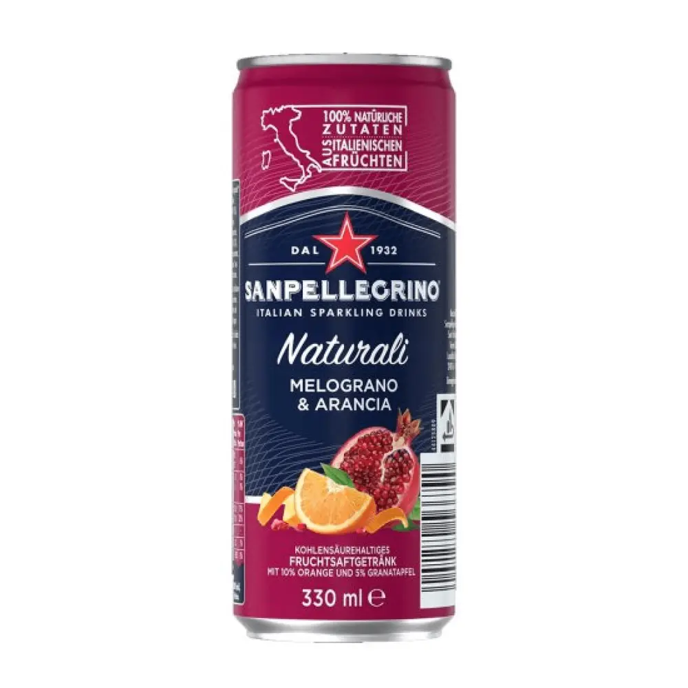 Nước Lựu & Cam, Italian Sparkling Drinks, Melograno & Arancia, with 16% Juice (330ml) - SAN PELLEGRINO