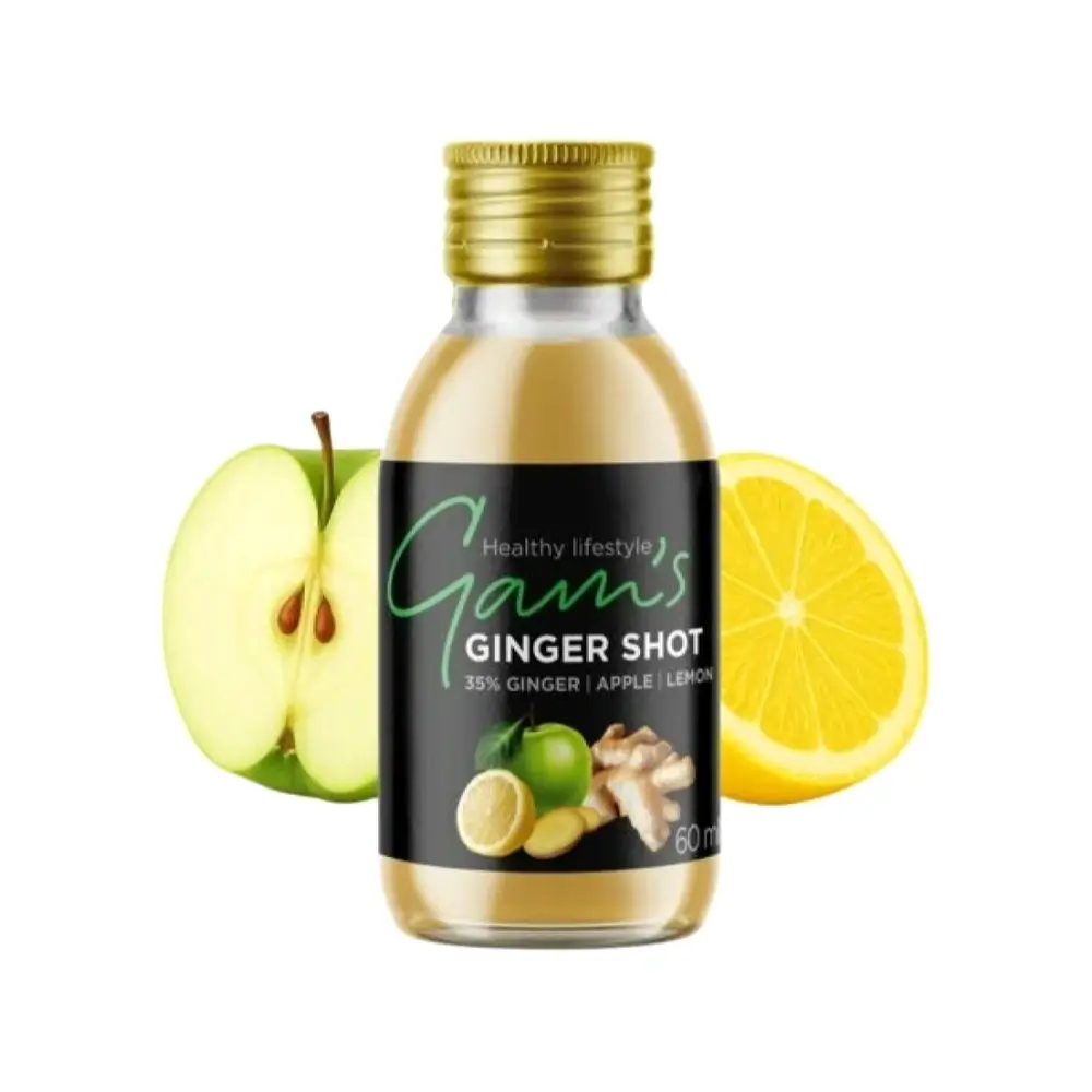 Nước Gừng Vị Táo & Chanh, Ginger Shot, 35% Ginger Apple & Lemon (60ml) - GAM'S