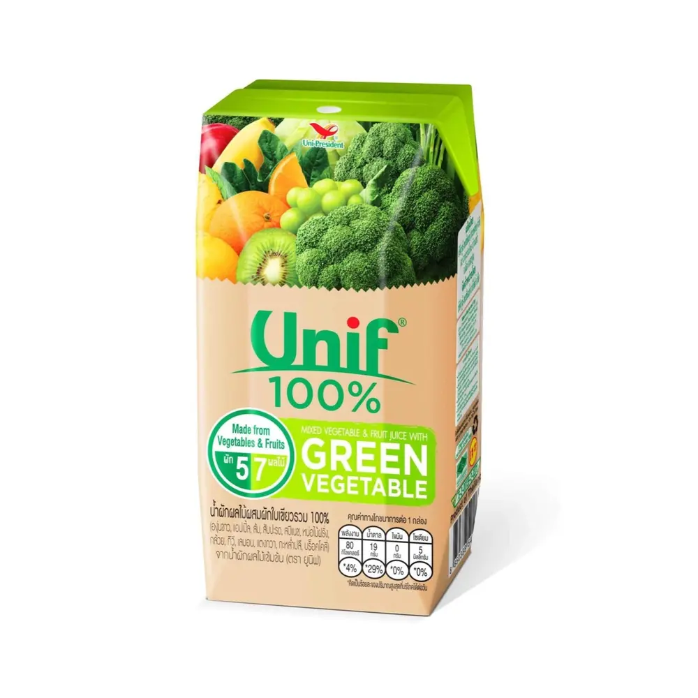 Nước Ép Rau Củ Xanh, Unif, Mixed Vegetable & Fruit Juice with Green Vegetable (200ml) - UNI-PRESIDENT