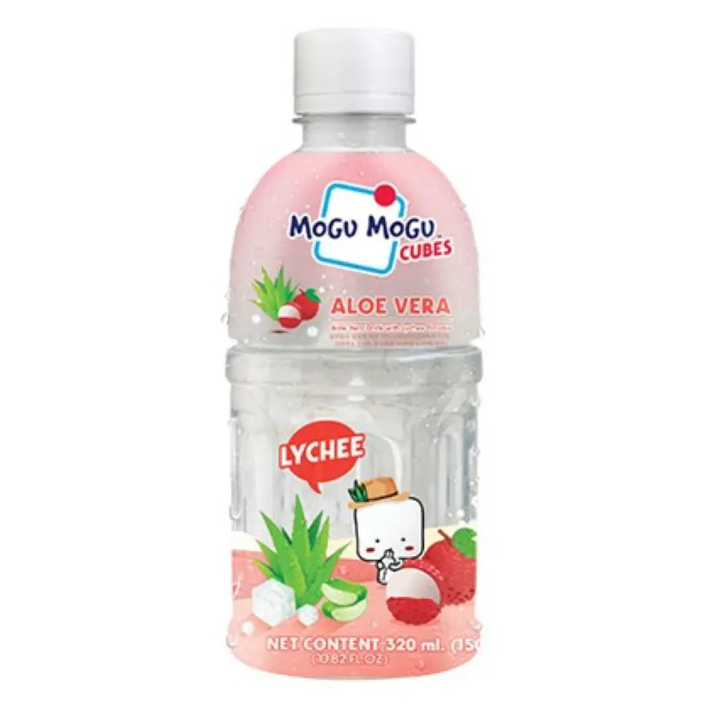 Nước Vải Thạch Nha Đam, Mogu Mogu, Lychee Flavored Drink with Aloe Vera, 10.82 fl oz (320ml) - SAPPE