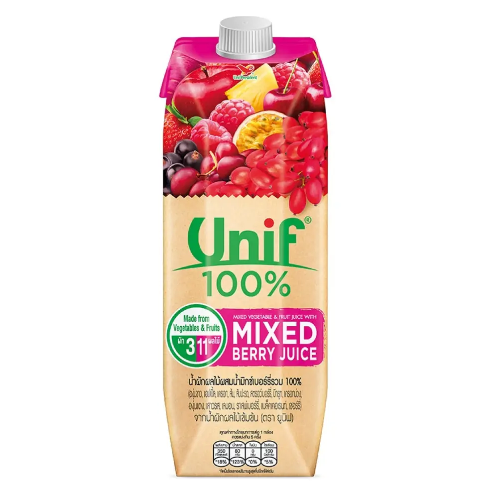 Nước Ép Rau Củ & Dâu, Unif, Mixed Vegetable & Fruit Juice with Mixed Berry Juice (1000ml) - UNI-PRESIDENT