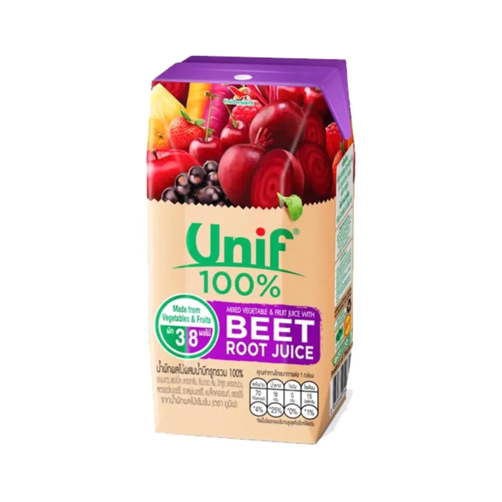 Nước Ép Rau Củ & Củ Dền, Unif, Mixed Vegetable & Fruit Juice with Beet Root Juice (200ml) - UNI-PRESIDENT