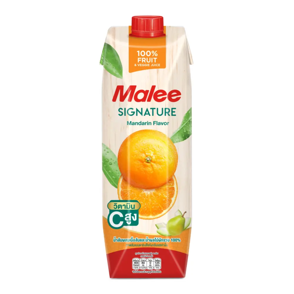 Nước Ép Cam Có Tép, Signature Orange Juice with Pulp with Fruit & Vegetable Juice Mandarin Flavor (1L) - MALEE