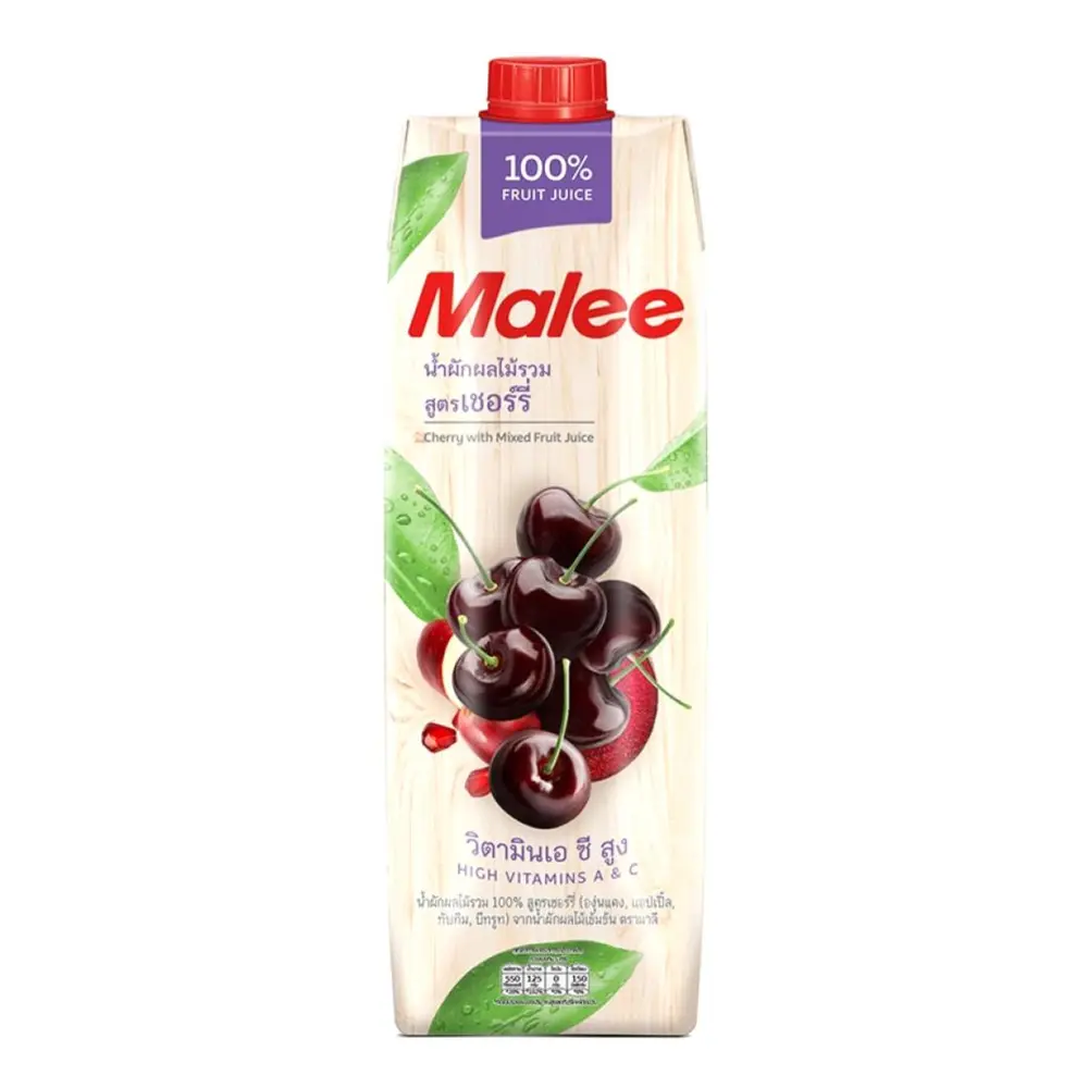 Nước Ép Cherry & Hỗn Hợp Rau Quả, Cherry with Mixed Fruit Juice, High Vitamin A & C (1L) - MALEE