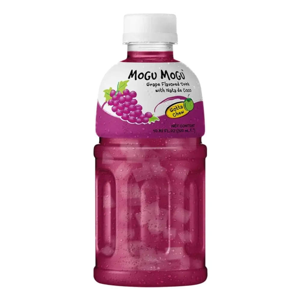 Nước Nho Thạch Dừa, Mogu Mogu, Grape Flavored Drink with Nata de Coco, 10.82 fl oz (320ml) - SAPPE