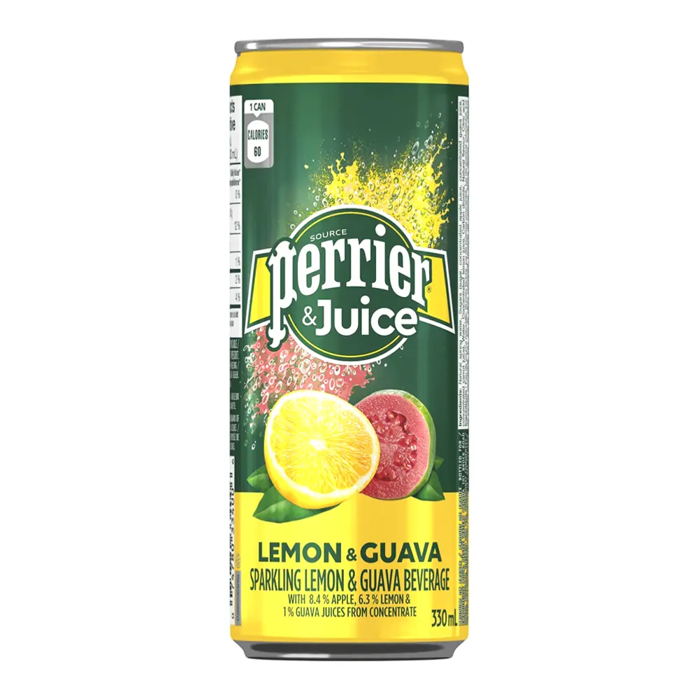 Nước Giải Khát Có Ga Hương Chanh Vàng & Ổi, Sparkling Juice, Lemon & Guava (250ml) - PERRIER & JUICE