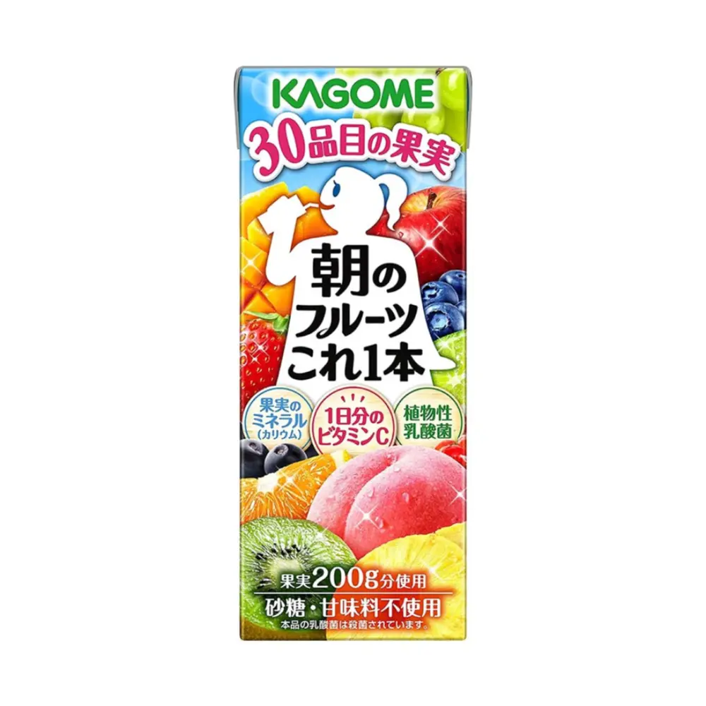 Nước Ép Hỗn Hợp 30 Loại Trái Cây, Fruit Juice from 30 Kinds, No Added Sugar (200ml) - KAGOME