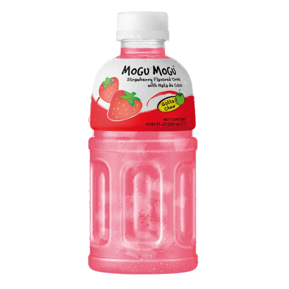 Nước Dâu Thạch Dừa, Mogu Mogu, Strawberry Flavored Drink with Nata de Coco, 10.82 fl oz (320ml) - SAPPE