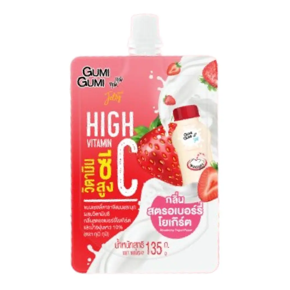 Nước Thạch Vitamin C Vị Sữa Chua Dâu, Gumi Gumi, Jelly Carrageenan & Konjac with Vitamin C Complex, Strawberry Yogurt (135g) - SAPPE