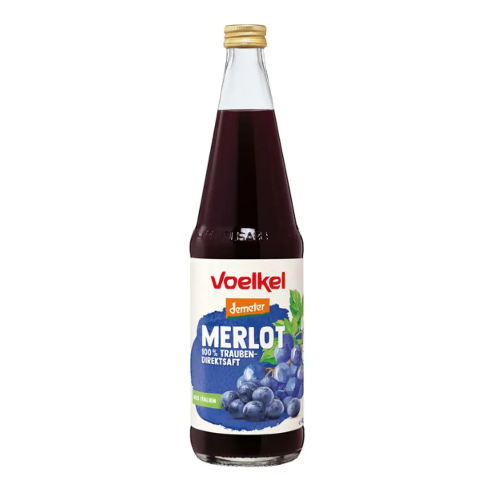 Nước Ép Nho Đỏ Hữu Cơ, Merlot 100% Trauben Direktsaft (0.7L) - VOELKEL
