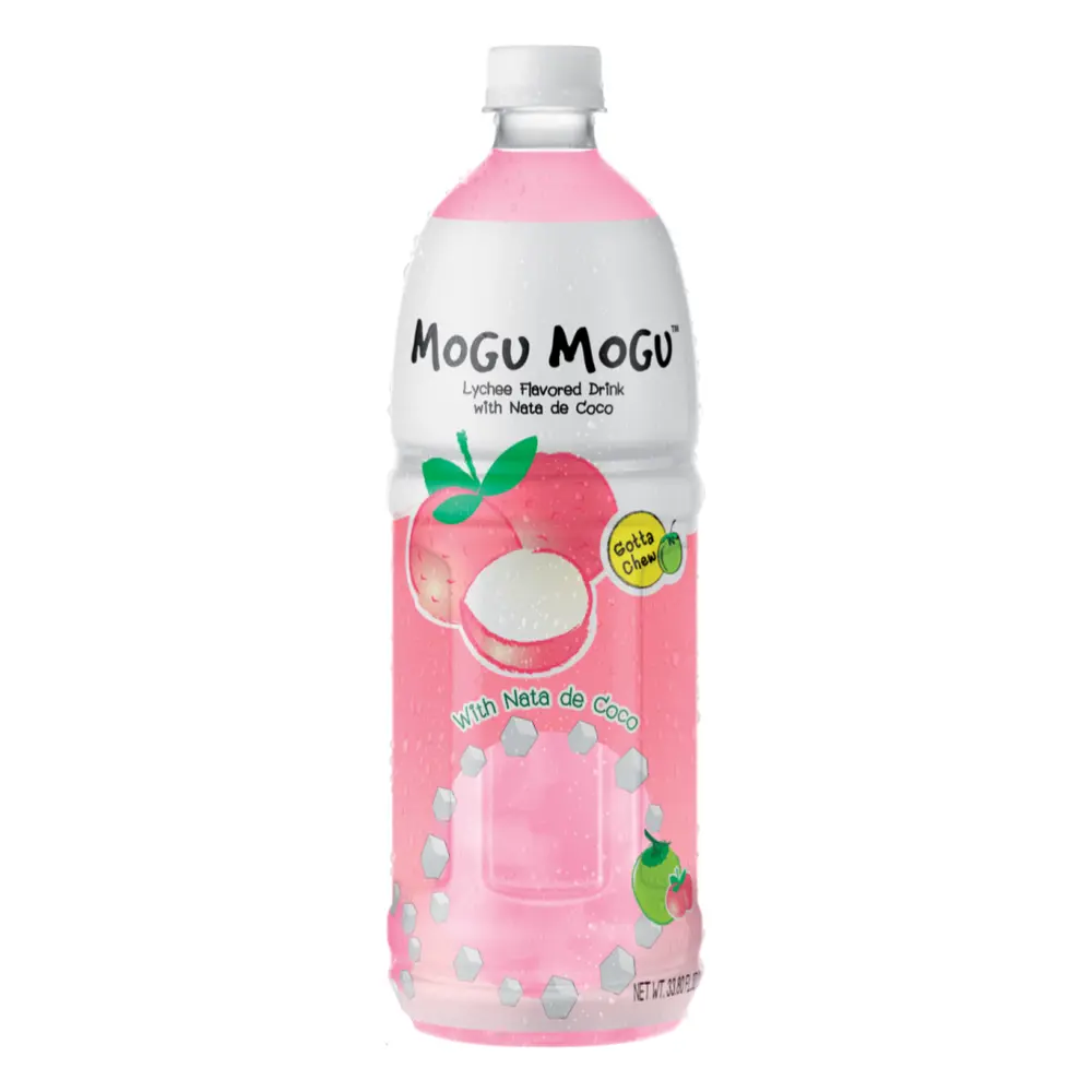 Nước Vải Thạch Dừa, Mogu Mogu, Lychee Flavored Drink with Nata De Coco, 33.8 fl oz (1000ml) - SAPPE