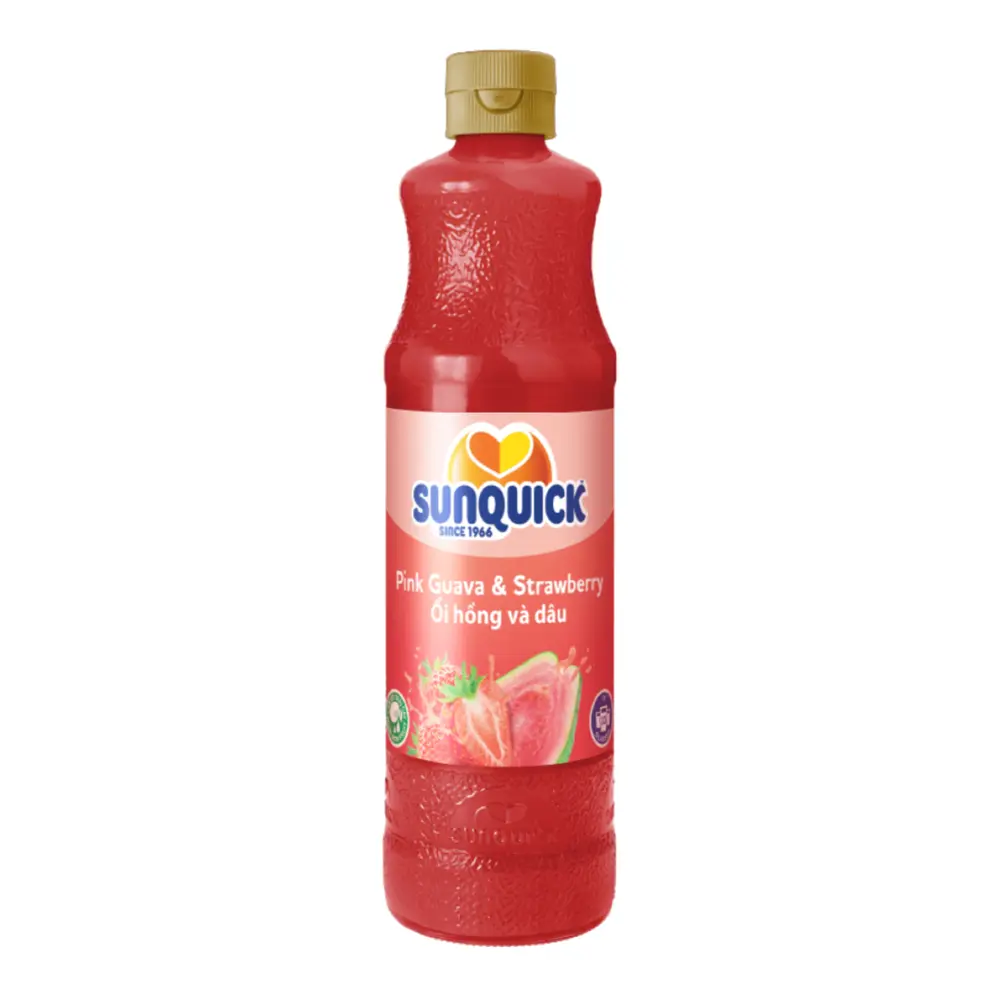 Nước Ép Cô Đặc Ổi & Dâu, Pink Guava & Strawberry (700ml) - SUNQUICK