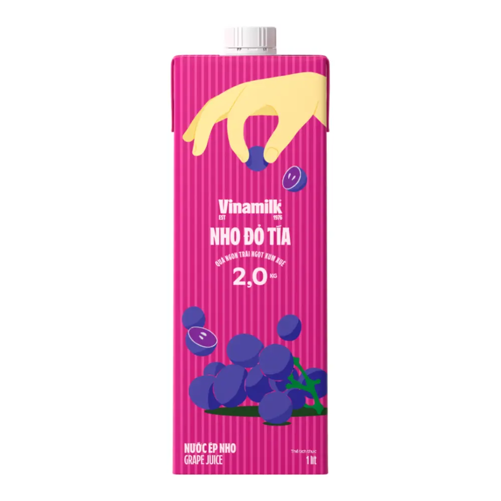 Nho Đỏ Tía, Nước Ép Nho, Grape Juice (1L) - VINAMILK