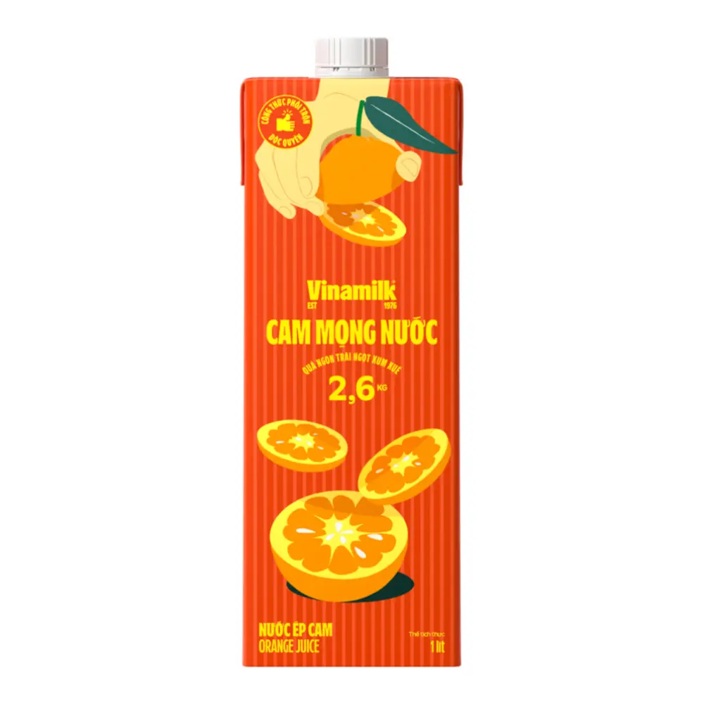 Cam Mọng Nước, Nước Ép Cam, Orange Juice (1L) - VINAMILK