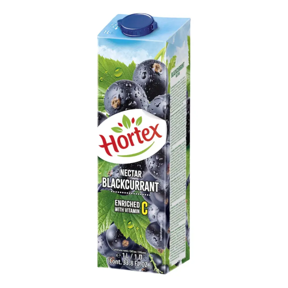 Nước Ép Quả Lý Đen, Blackcurrant Nectar, 33.8 fl oz (1L) - HORTEX