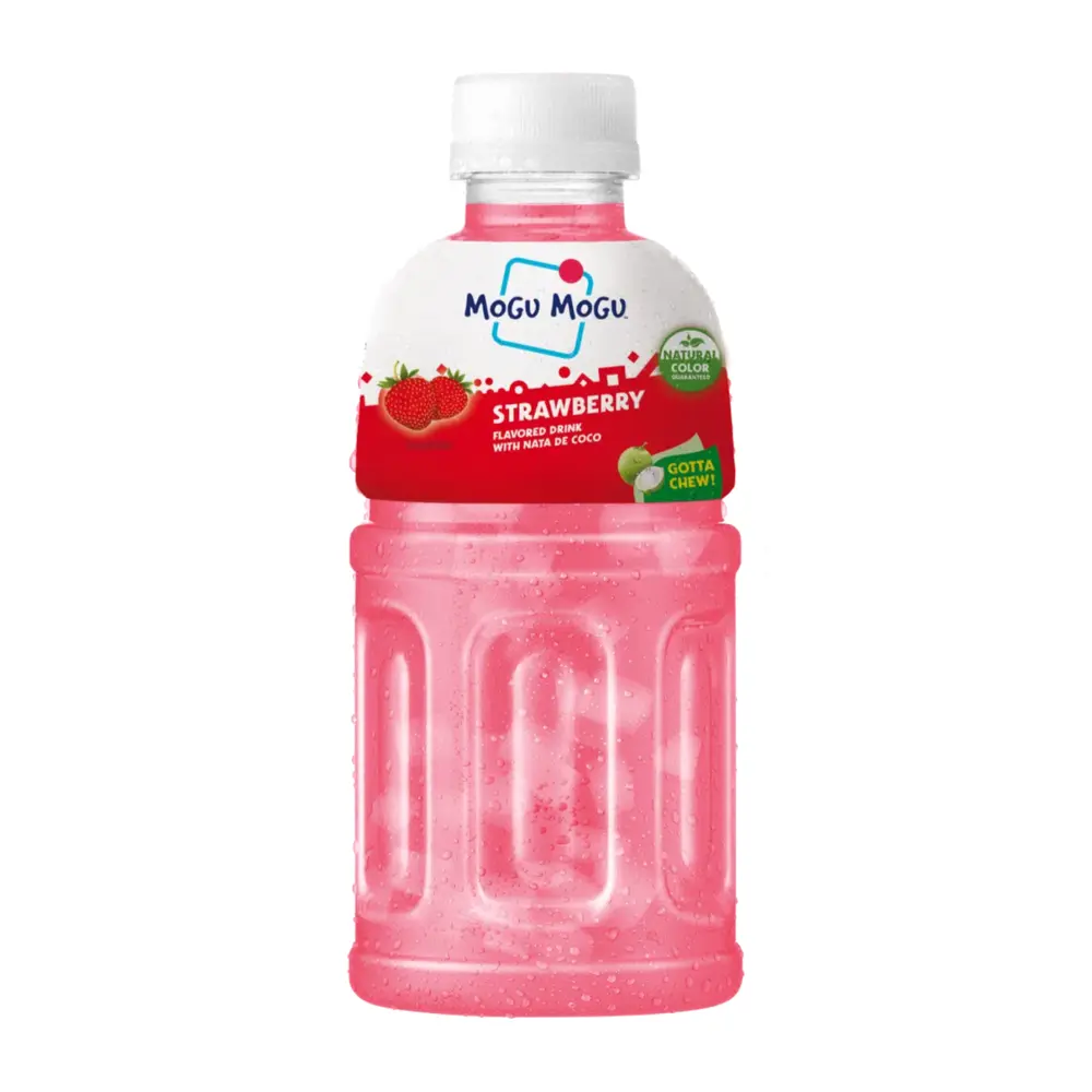 Nước Dâu Thạch Dừa, Mogu Mogu, Strawberry Flavored Drink with Nata De Coco, 7.44 fl oz (220ml) - SAPPE