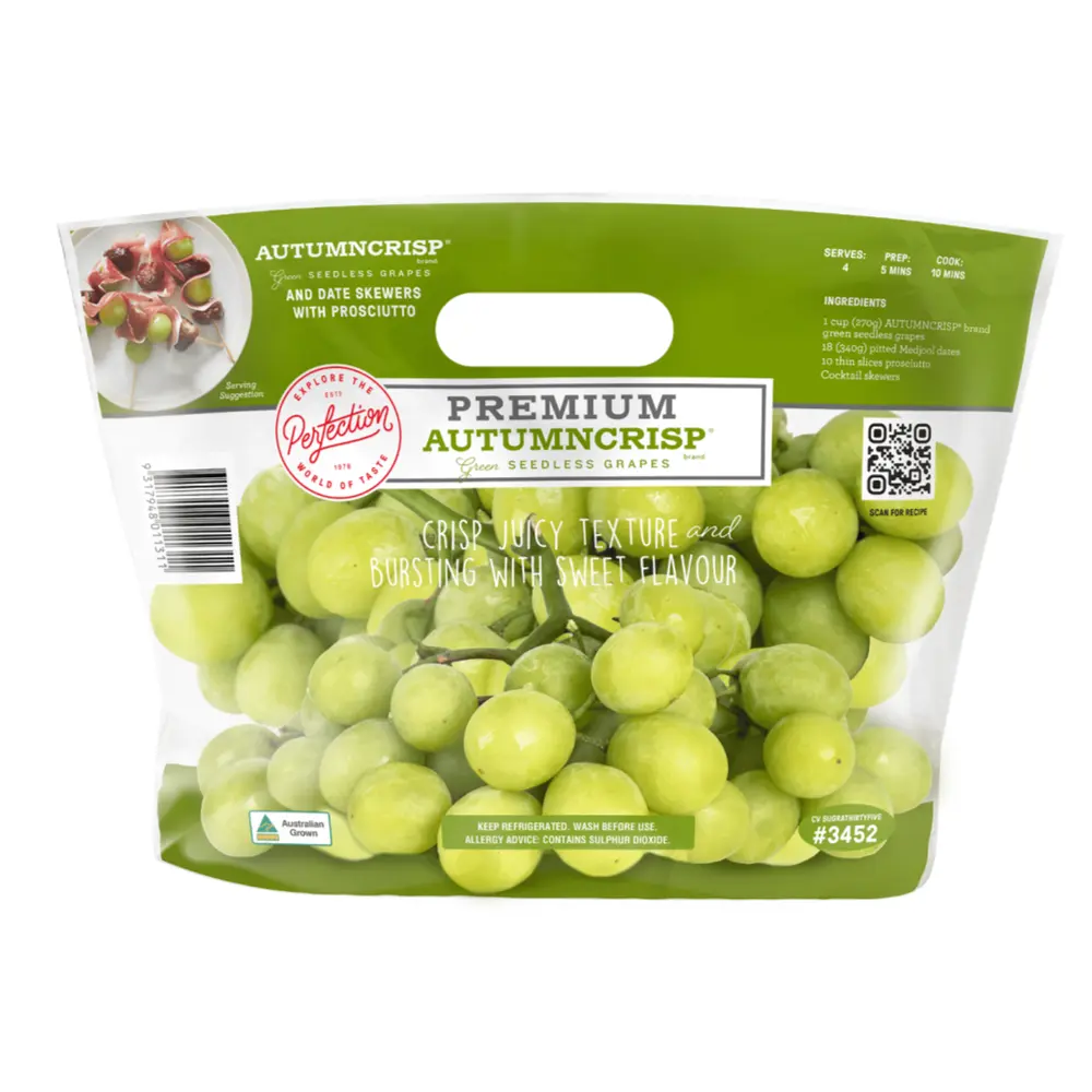 Nho Xanh Không Hạt Úc - AutumnCrisp - Green Seedless Grapes - PERFECTION FRESH