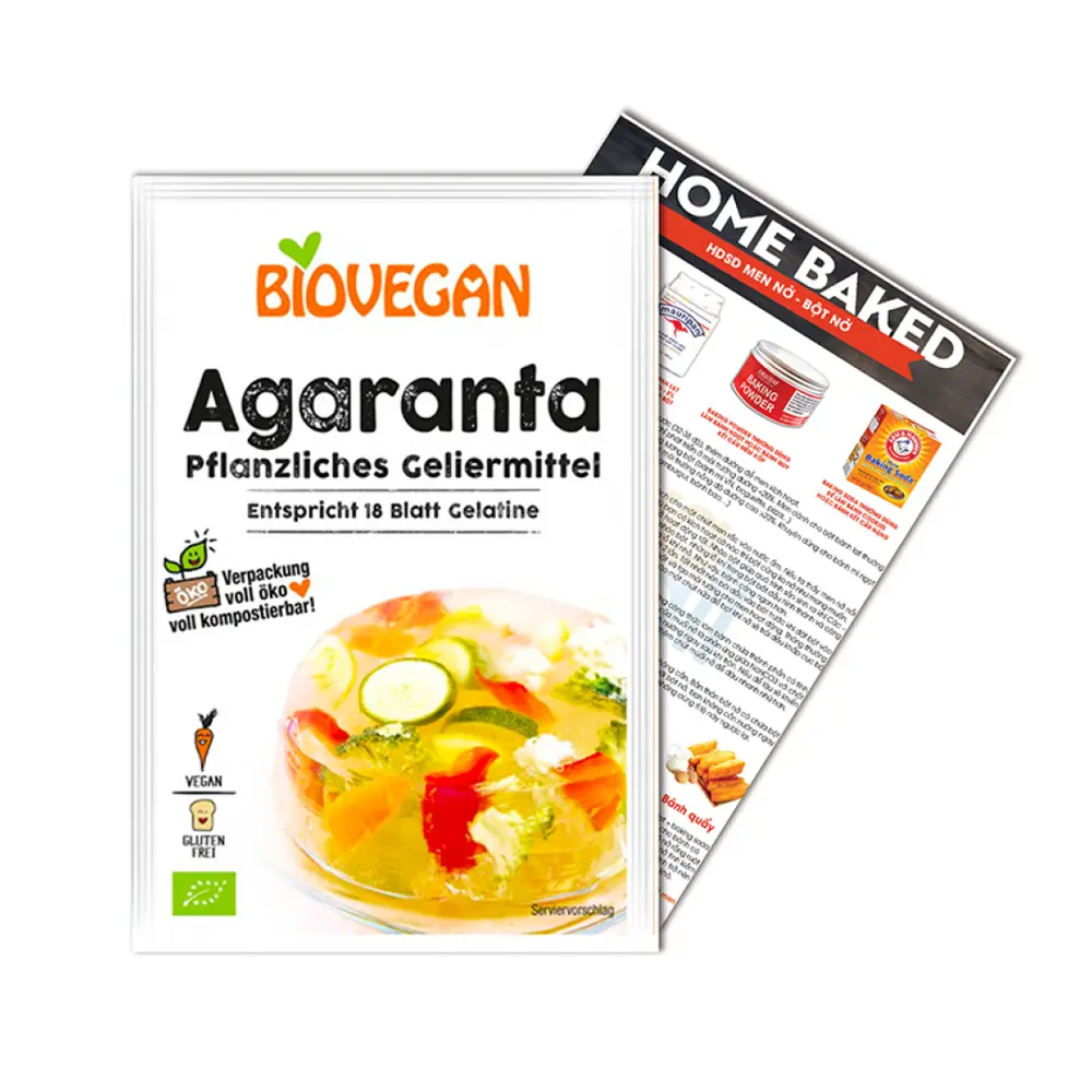 Bột Gelatine Thuần Chay Hữu Cơ, Agaranta, Organic Vegan Gelatine (18g) - BIOVEGAN