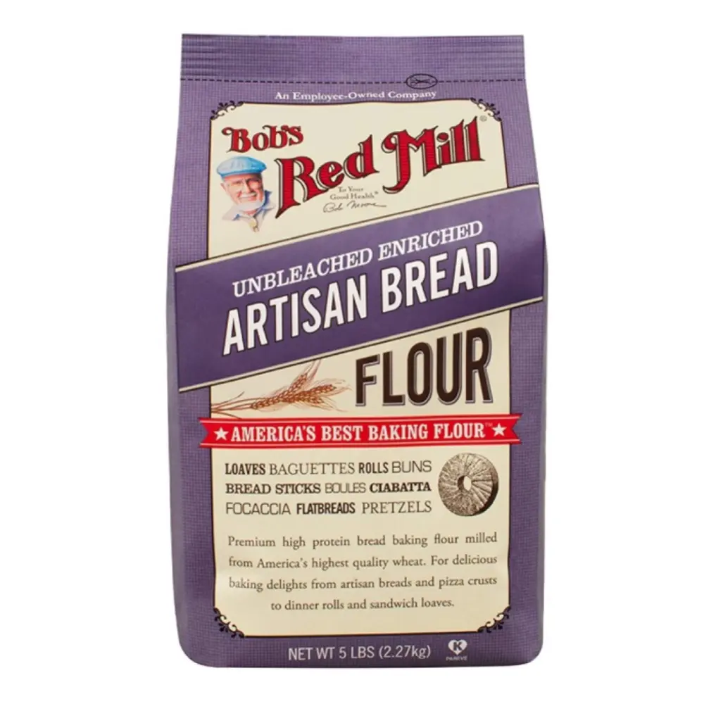 Bột Làm Bánh Mì Không Tẩy, Unbleached Enriched Artisan Bread Flour, 5 lbs (2.27kg) - BOB'S RED MILL