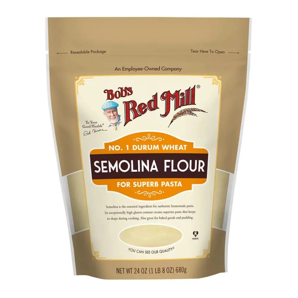Bột Mì Cứng Nguyên Cám, No. 1 Durum Wheat Semolina Flour for Superb Pasta, 24 oz (680g) - BOB'S RED MILL