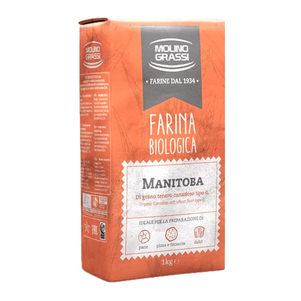 Bột Làm Bánh Mì Hữu Cơ Số 13, Manitoba, Organic Canadian Soft Wheat Flour Type 0 (1kg) - MOLINO GRASSI