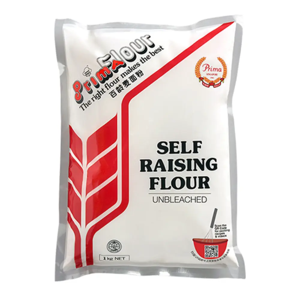 Bột Mì Trộn Sẵn Với Bột Nở Không Tẩy Trắng, Self Raising Flour, Unbleached (1kg) - PRIMA