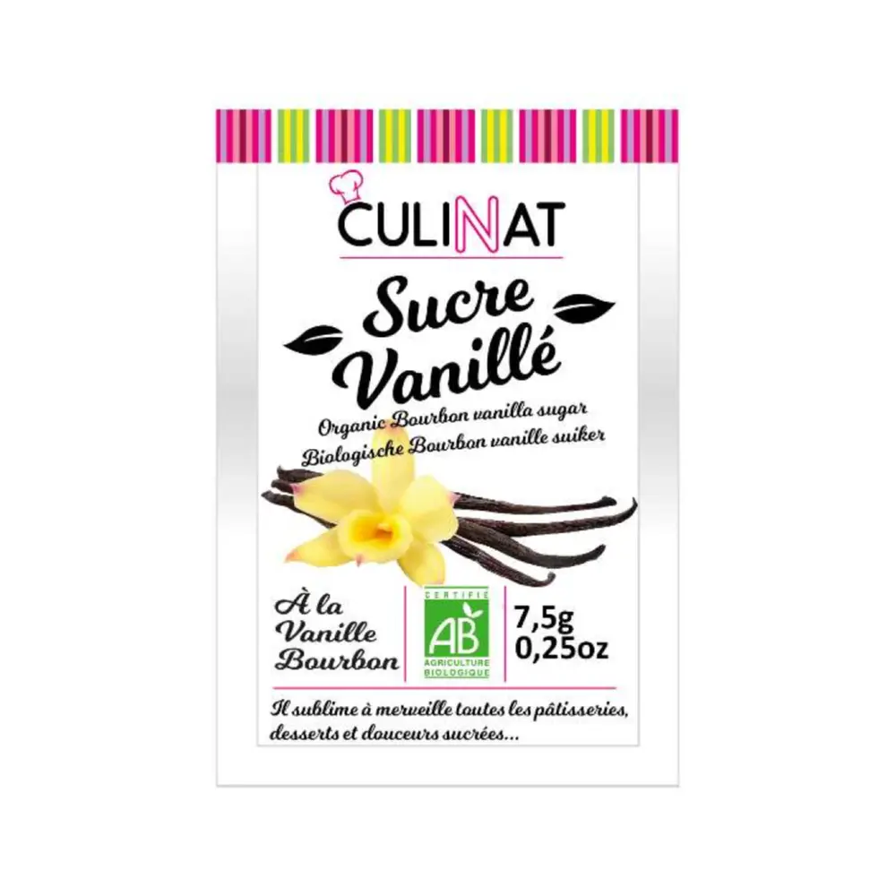 Đường Vani Hữu Cơ, Sucre Vanille Bio, Organic Bourbon Vanilla Sugar, 0.26 oz (7.5g) - CULINAT