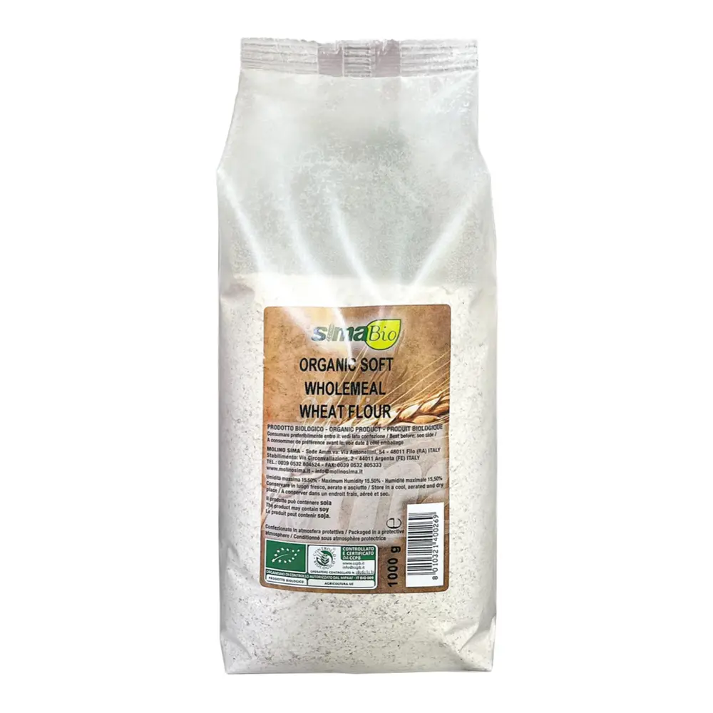 Bột Mì Nguyên Cám Hữu Cơ, Organic Soft Wholemeal Wheat Flour (1000g) - SIMABIO