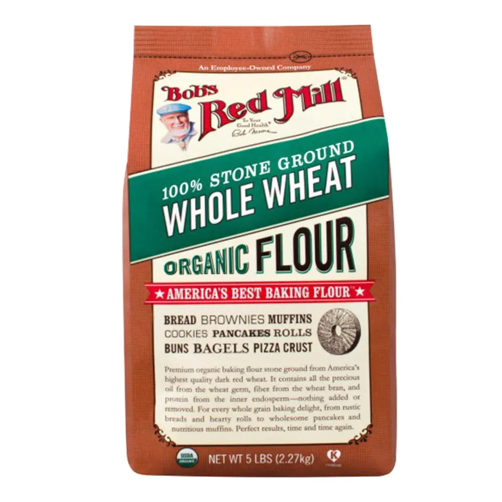 Bột Mì Nguyên Cám Hữu Cơ, 100% Stone Ground Whole Wheat Organic Flour, 80 oz (2.27kg) - BOB'S RED MILL