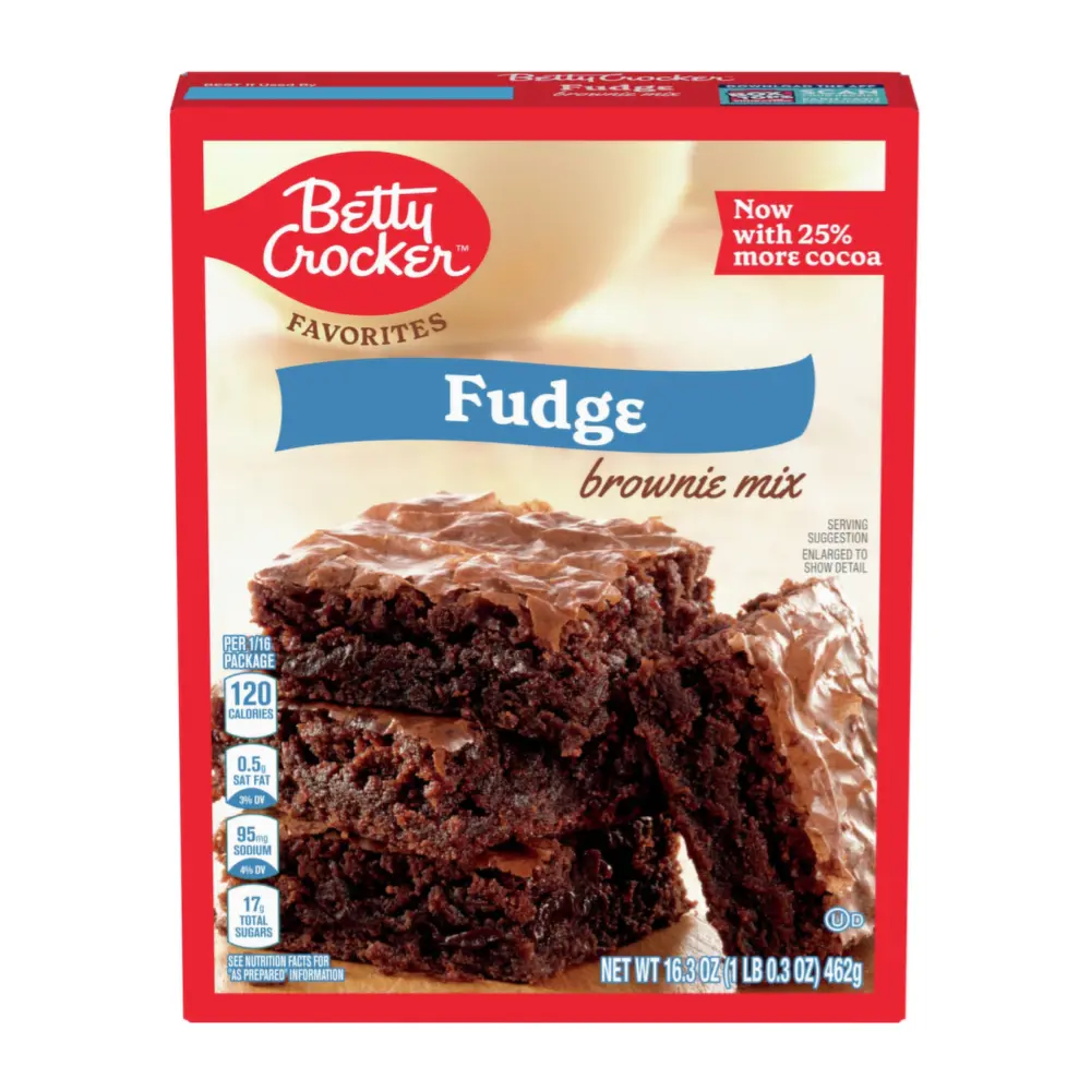 Bột Làm Bánh Brownie Socola, Fudge Brownie Mix, with 25% More Cocoa, 16.3 oz (462g) - BETTY CROCKER