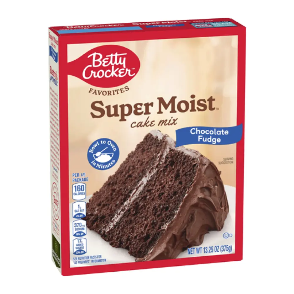 Bột Làm Bánh Bông Lan Socola, Super Moist Cake Mix, Chocolate Fudge, 13.25 oz (375g) - BETTY CROCKER