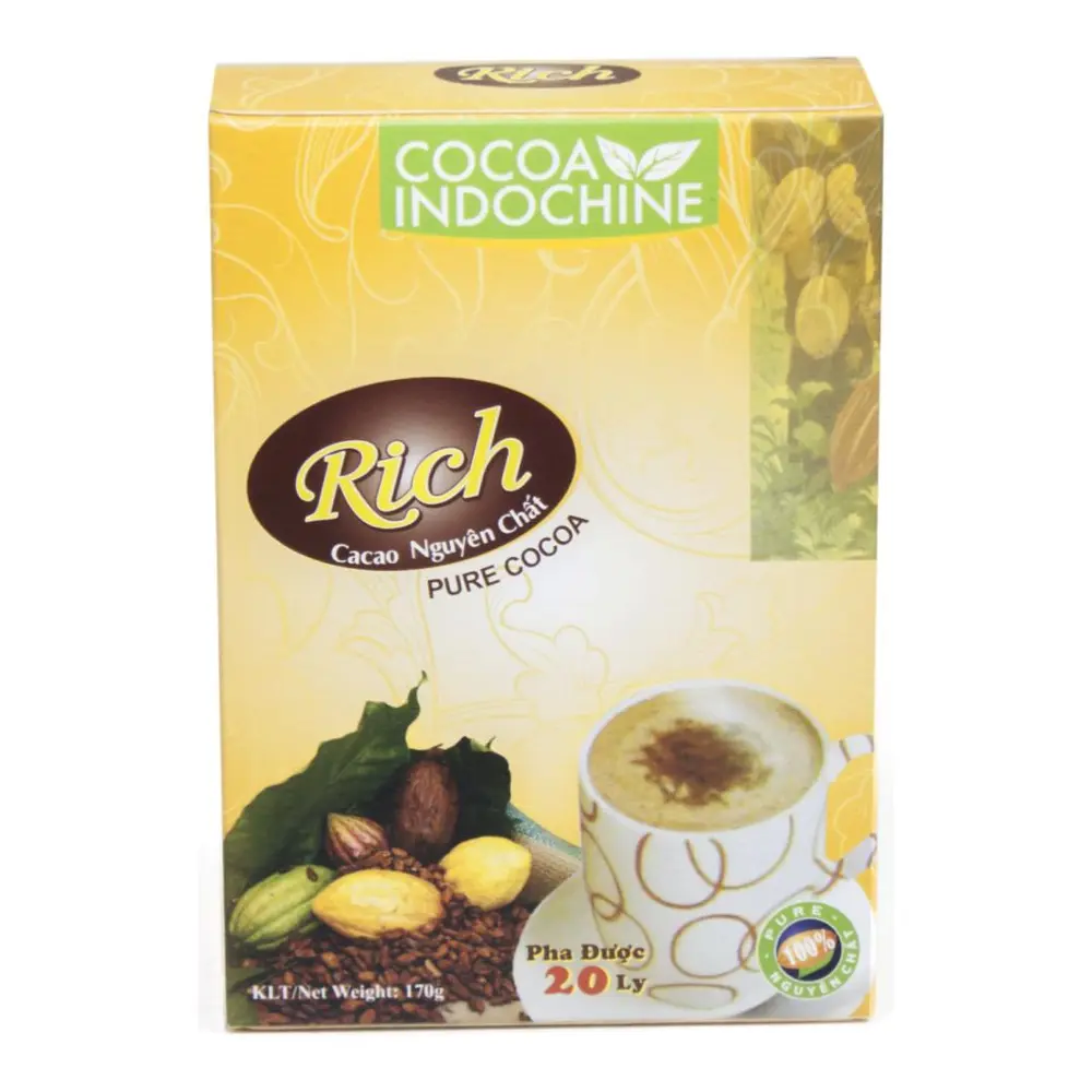 Bột Cacao, Hộp Vàng, Rich Pure Cocoa Powder (170g) - COCOA INDOCHINE