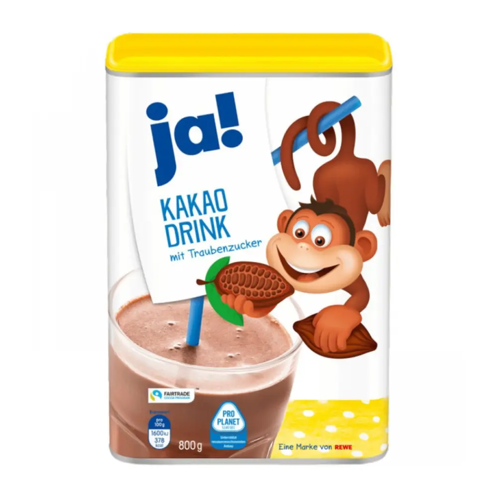 Bột Cacao Đường Nho, Kakao Drink mit Traubenzucker (800g) - JA!