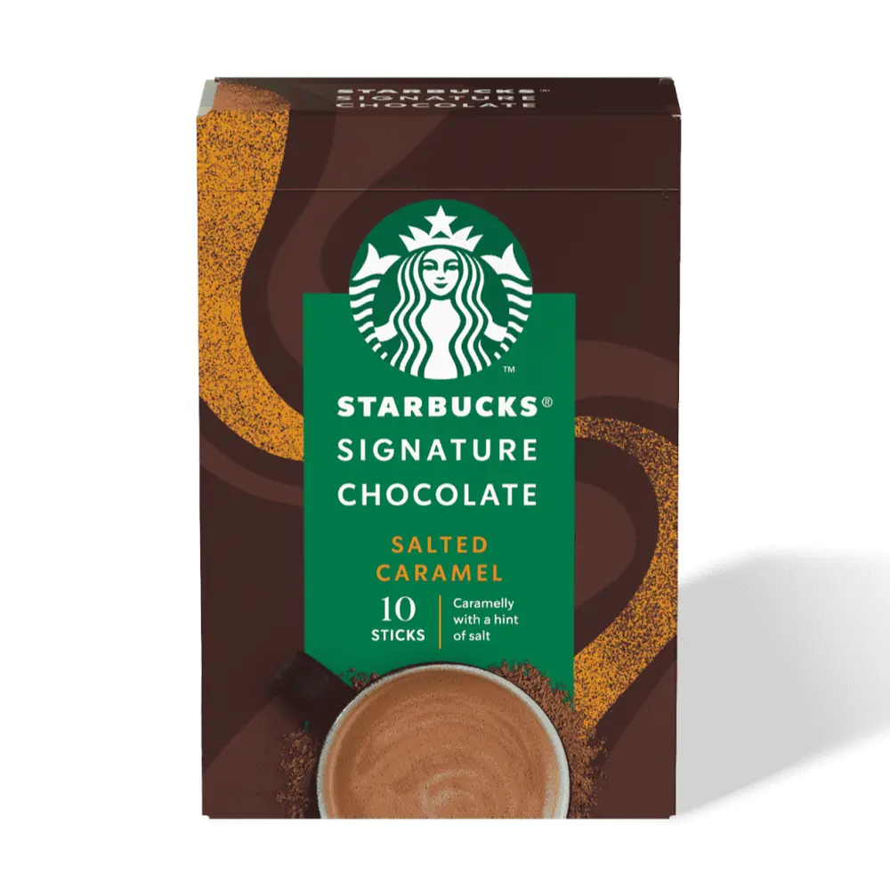 Bột Socola Caramen Mặn, Signature Chocolate, Salted Caramel, 10 Gói (200g) - STARBUCKS