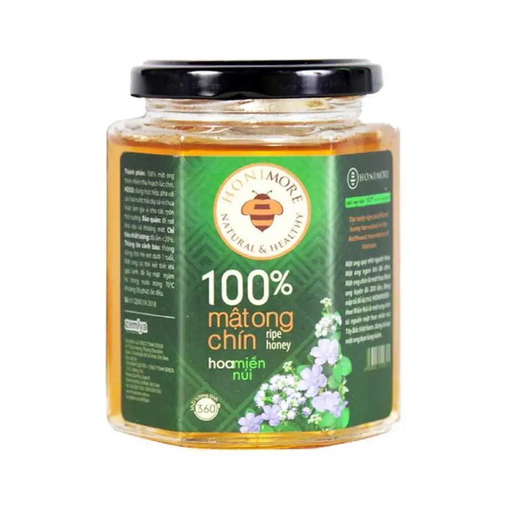 Mật Ong Chín Hoa Miền Núi, 100% Honey, Mountain Flowers (360g) - HONIMORE