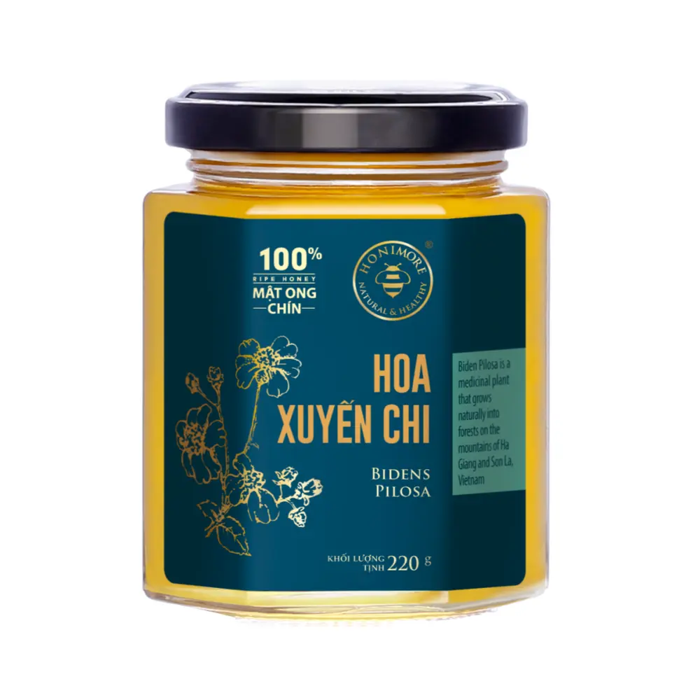 Mật Ong Chín Hoa Xuyến Chi, 100% Honey, Bidens Pilosa (230g) - HONIMORE