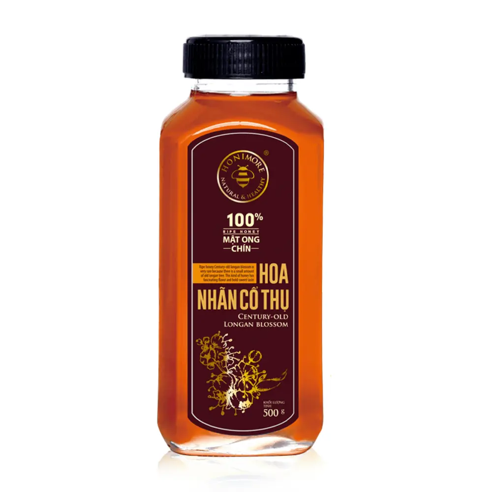 Mật Ong Chín Hoa Nhãn Cổ Thụ, 100% Honey, Century Old Logan Blossom (500g) - HONIMORE