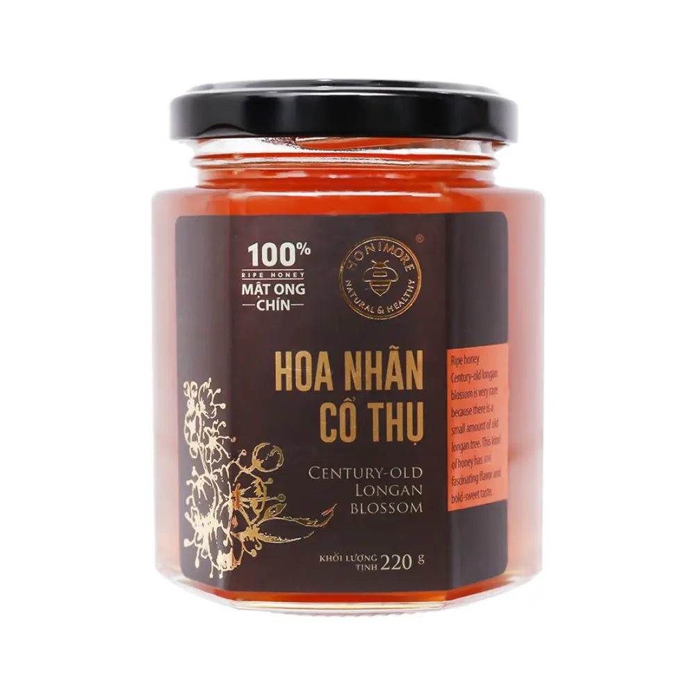 Mật Ong Chín Hoa Nhãn Cổ Thụ, 100% Honey, Century Old Logan Blossom (230g) - HONIMORE