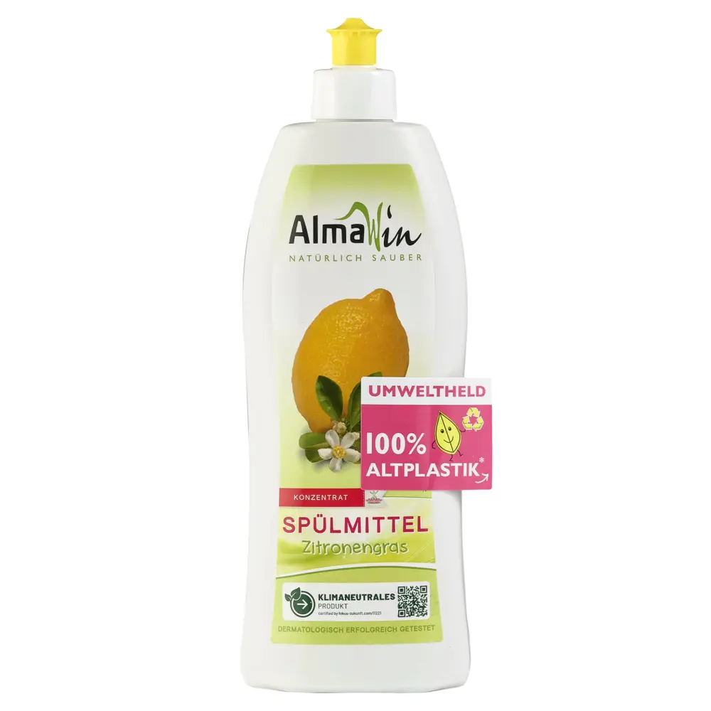 Nước Rửa Chén Hương Chanh Hữu Cơ, Diswashing Liquid, Spulmittel, Zitronengras (500ml) - ALMAWIN