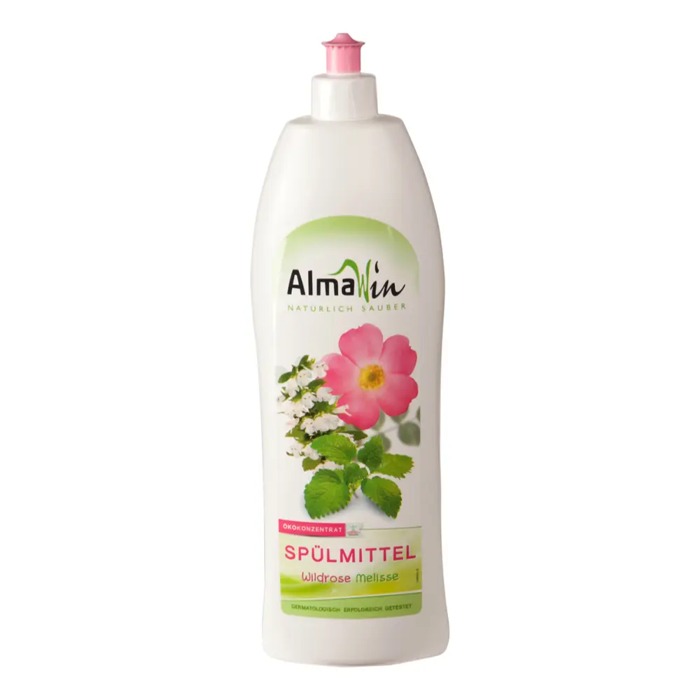 Nước Rửa Chén Hương Hoa Hồng Hữu Cơ, Dishwashing Liquid, Spulmittel, Wildrose Melisse (1L) - ALMAWIN