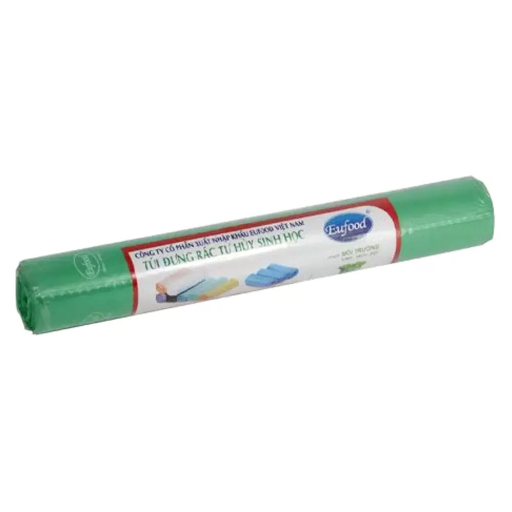 Túi Đựng Rác Tự Hủy Sinh Học, Biodegradable Garbage Bags, Green, 25 Túi (65 x 80cm) - EUFOOD