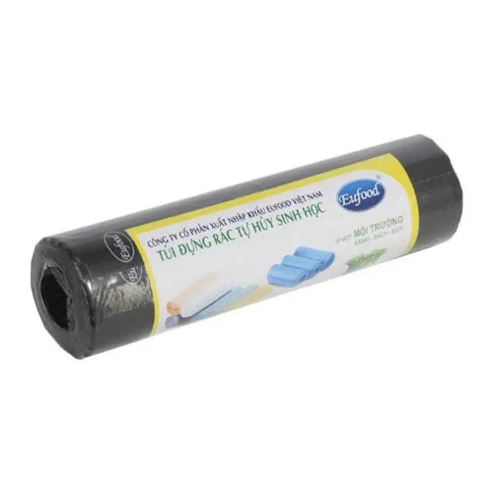 Túi Rác Tự Hủy Sinh Học, Biodegradable Garbage Bags, Black, 1kg (55 x 65cm) - EUFOOD