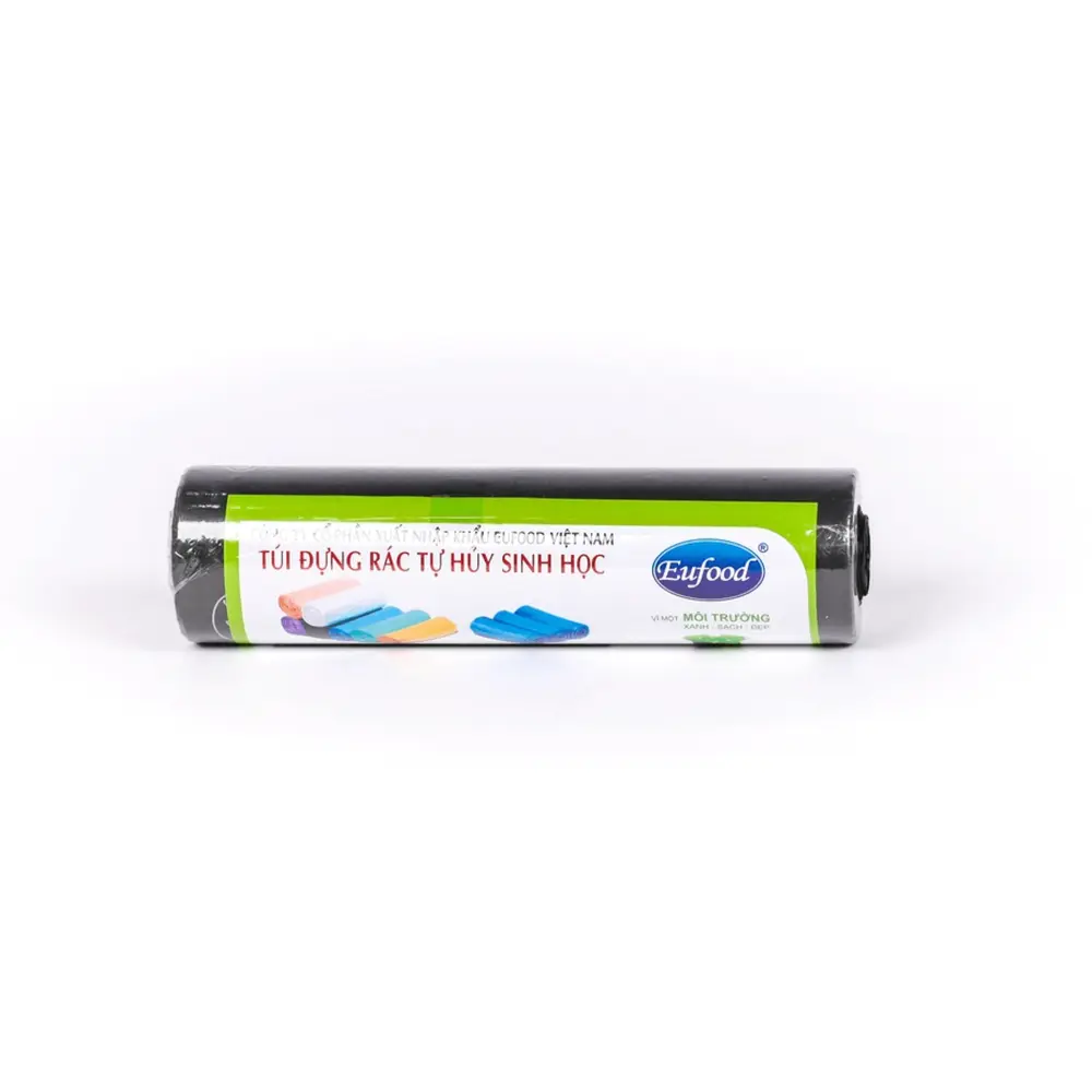 Túi Rác Tự Hủy Sinh Học, Biodegradable Garbage Bags, Black, 0.5kg (44 x 56cm) - EUFOOD